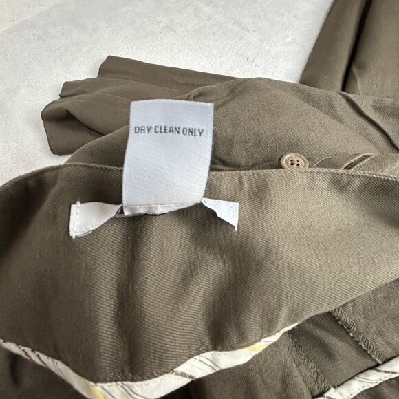 Cabi Womens Size 10 Olive Straight Leg Pants Linen Blend Stretch Style 492 New - Picture 4 of 10